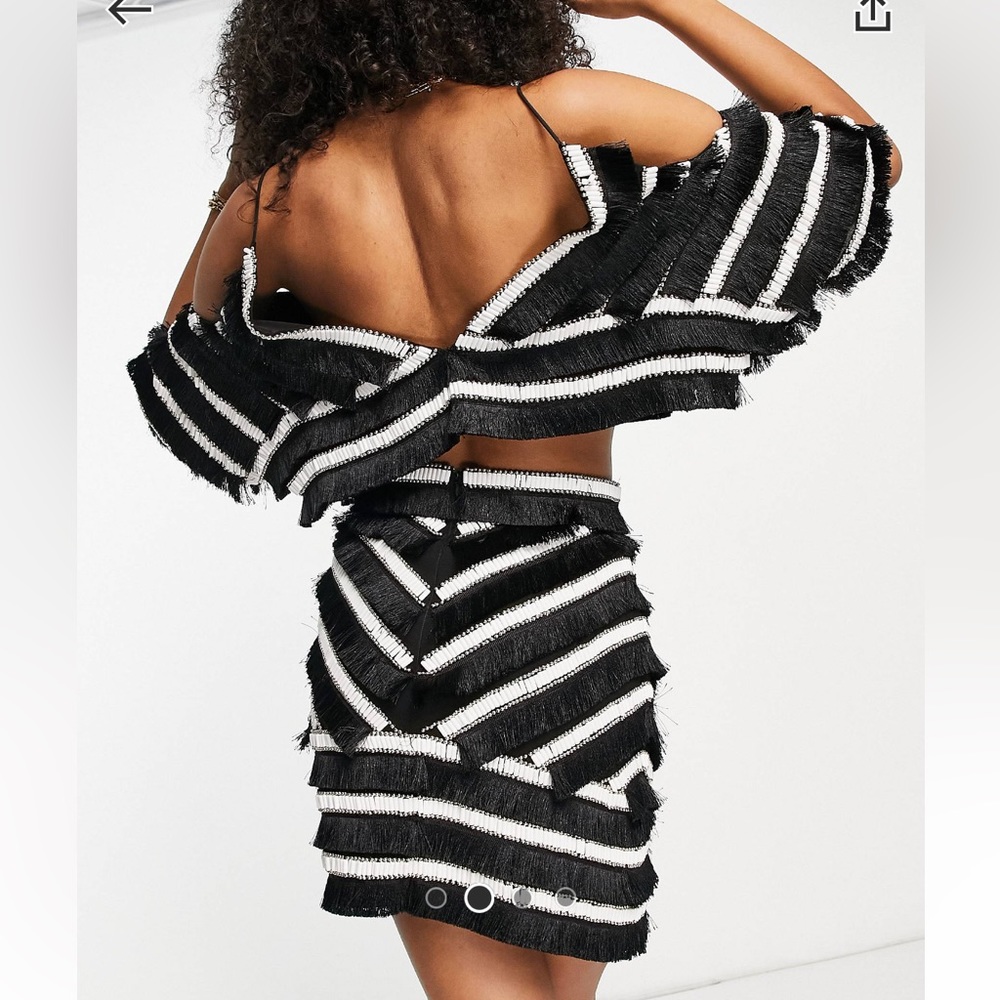 Embellished set with top and skirt